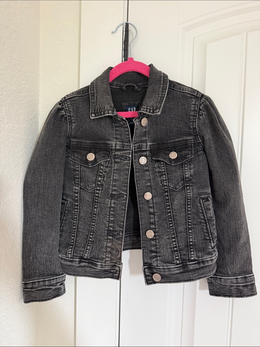 GAP Girls Black Wash Denim Jacket